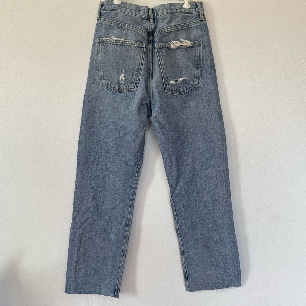 Agolde 90’s High Rise Loose Fit Raw Hem Jeans in Isolate Sz 26 - Picture 6 of 12